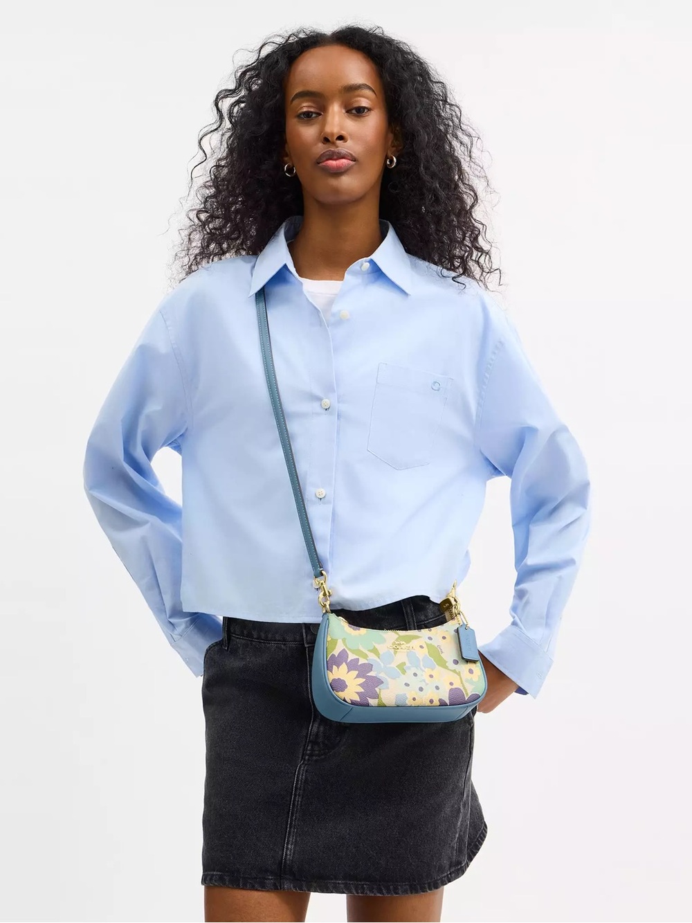 Coach Teri Mini Crossbody Bag With Floral Print - Picture 9 of 10